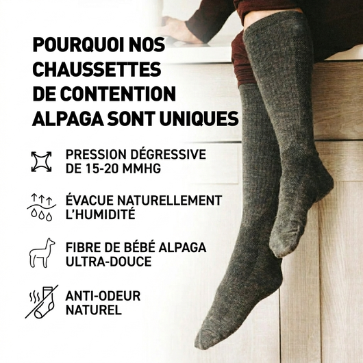 Chaussettes de Compression ALVEGA | Fibre d'Alpaga Péruvien