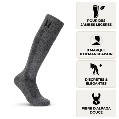 Chaussettes de Compression ALVEGA | Fibre d'Alpaga Péruvien