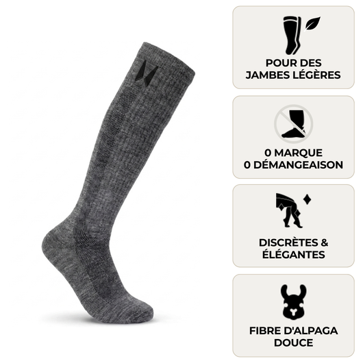 Chaussettes de Compression ALVEGA | Fibre d'Alpaga Péruvien